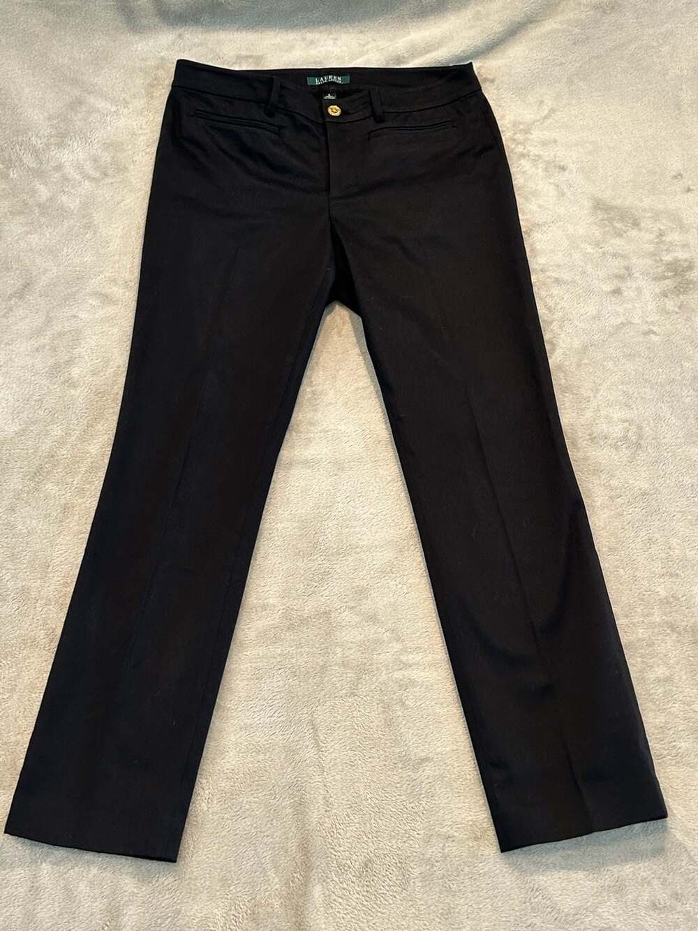 Lauren Ralph Lauren Pants Size 6 Black Cotton Blend Dress Trousers